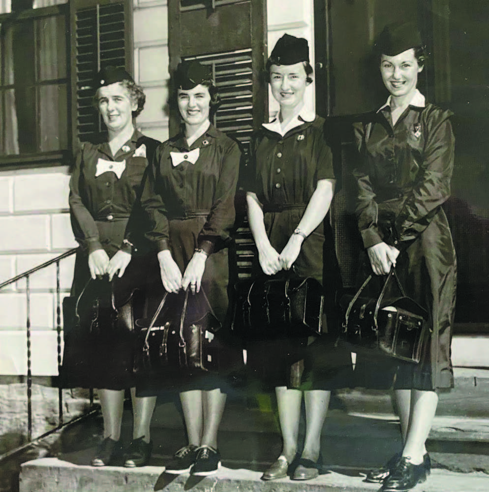 Vintage photograph of visiting nurses, circa 1950s